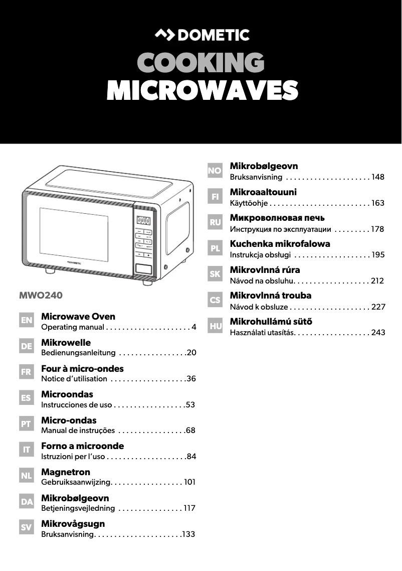 Página 1 del manual Manual de usuario Dometic MWO 240