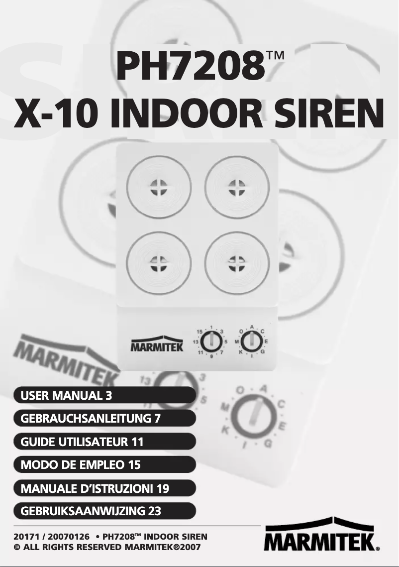 Page 1 de la notice Manuel utilisateur Marmitek PH7208