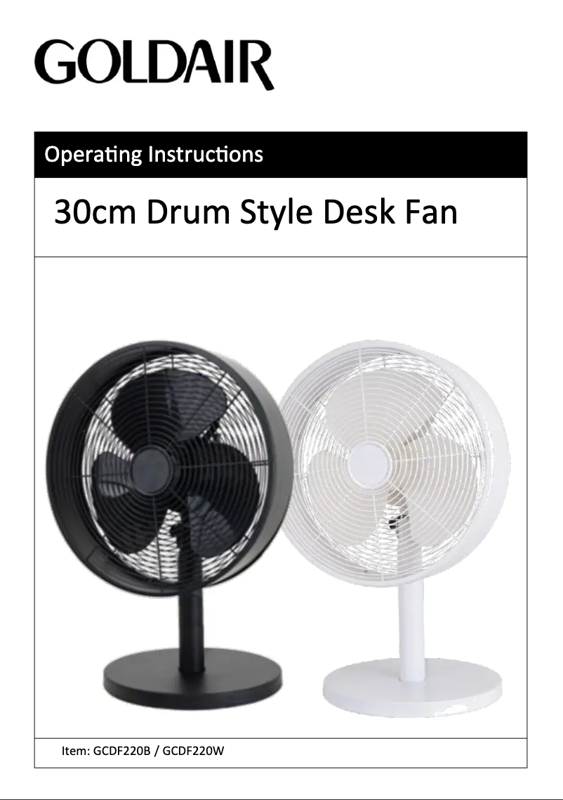 Page 1 de la notice Manuel utilisateur GoldAir GCDF220B