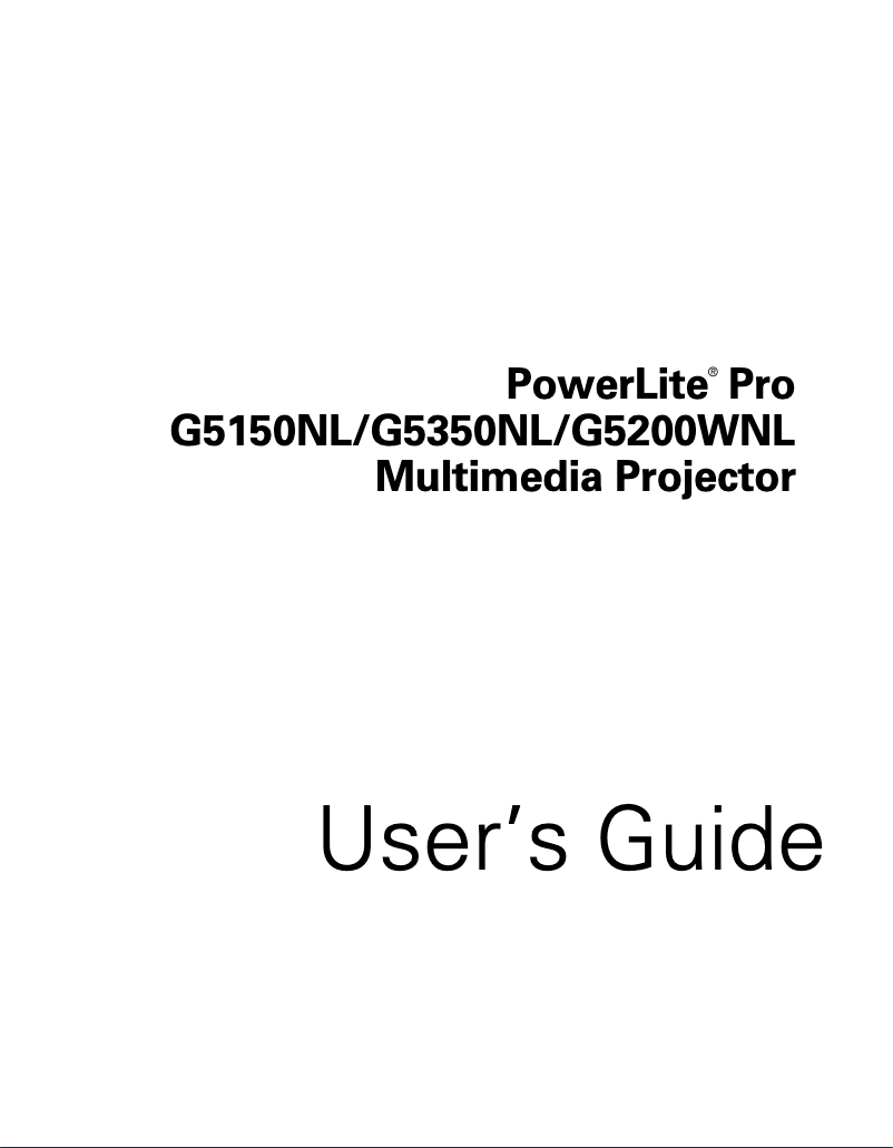 Page 1 de la notice Manuel utilisateur Epson PowerLite Pro G5200W