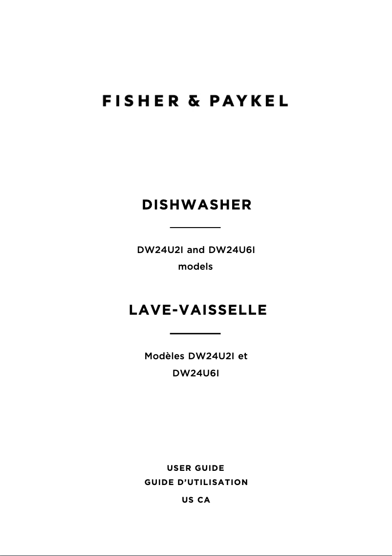 Page n°1 - Manuel utilisateur Fisher & Paykel DW24U2I1