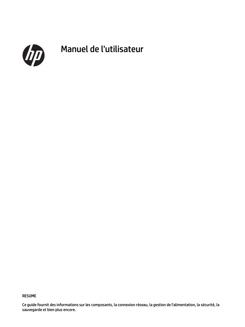 Page 1 de la notice Manuel utilisateur HP Pavilion Aero 13
