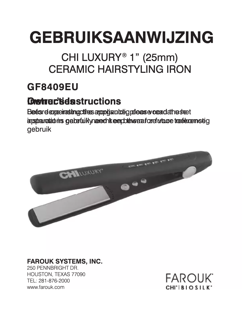 Image de la première page du manuel de l'appareil Luxury GF8409EU