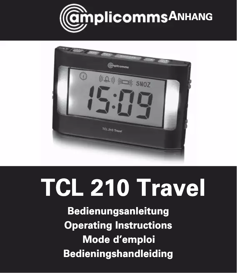 Page 1 de la notice Manuel utilisateur Amplicom TCL 210 Travel