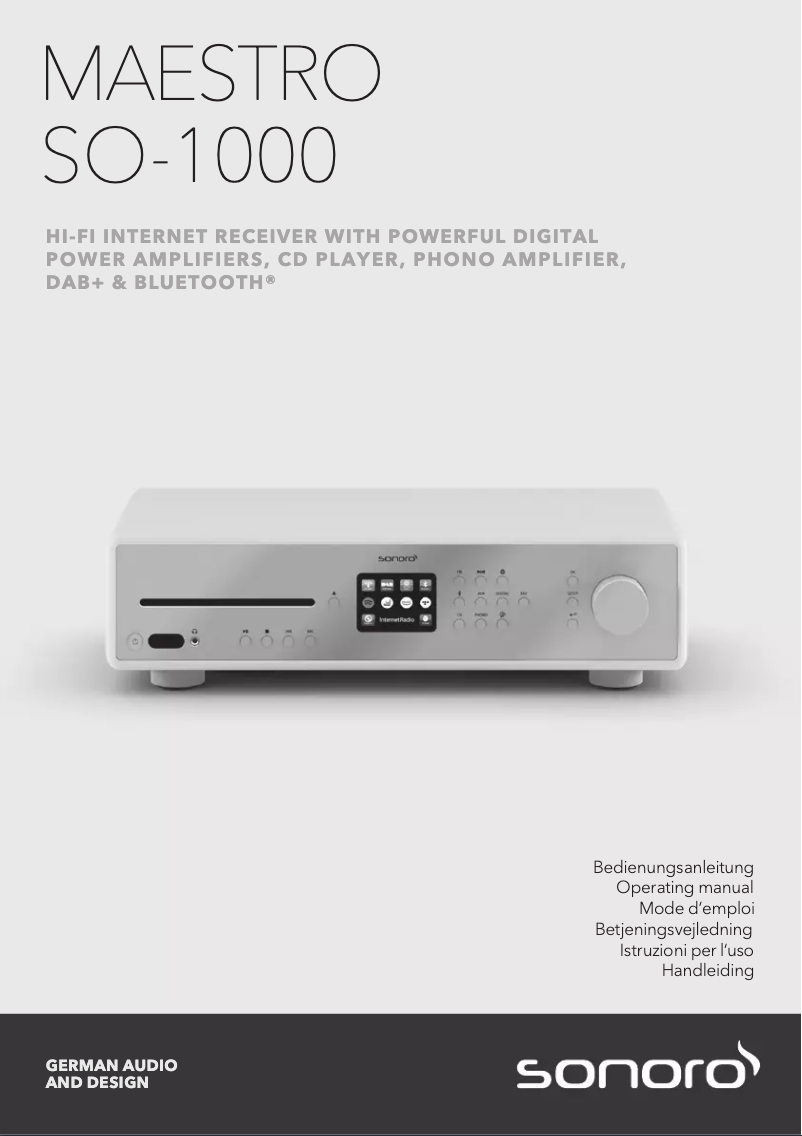 Page n°1 - Manuel utilisateur Sonoro Maestro SO-1000