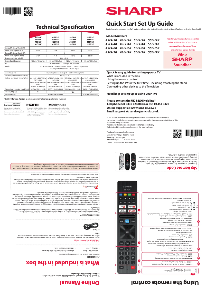 Page n°1 - Guide de démarrage rapide Sharp 42EH2K