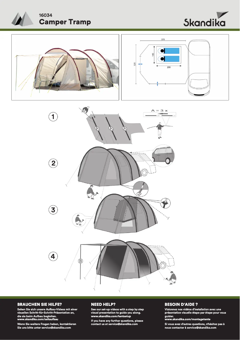 Page 1 de la notice Manuel utilisateur Skandika Camper Tramp