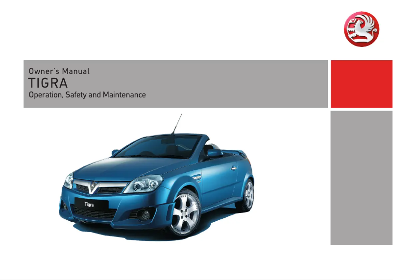 Page 1 de la notice Manuel utilisateur Opel Tigra (2007)