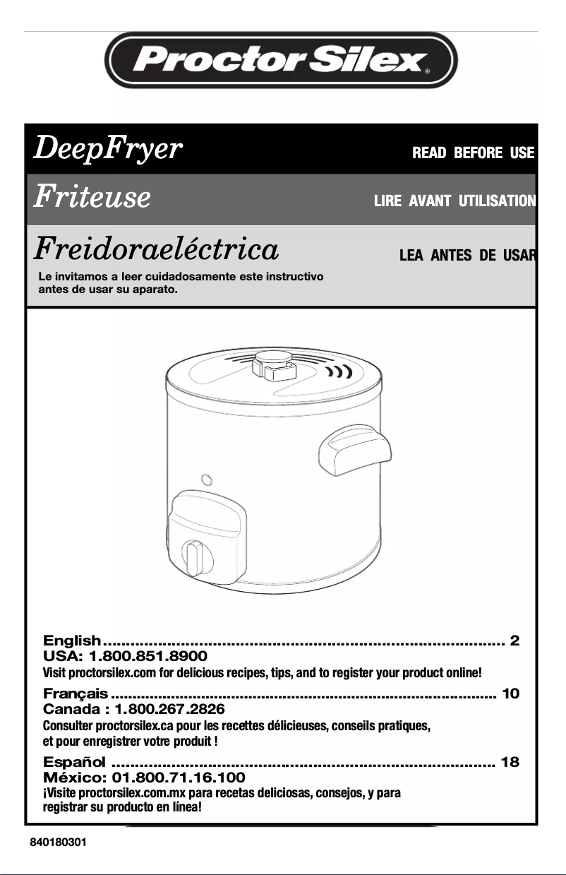 Page n°1 - Manuel utilisateur Proctor Silex 35017Y