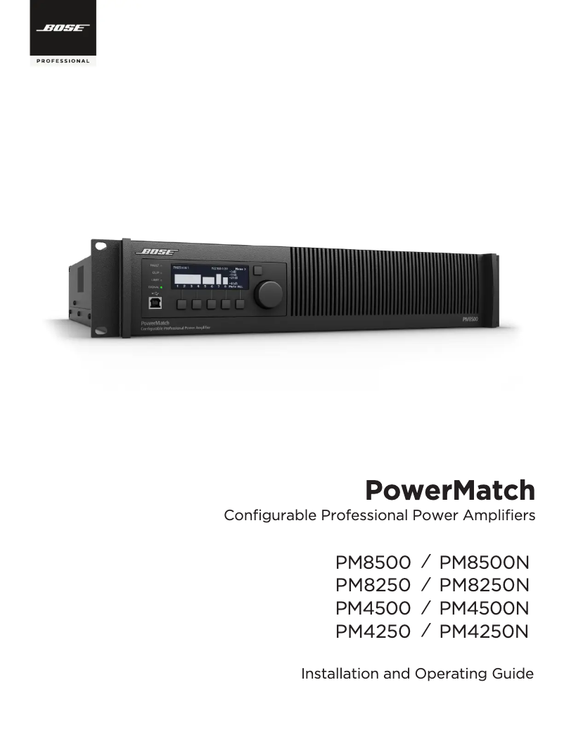 Page 1 de la notice Guide d'installation Bose PowerMatch PM8250N