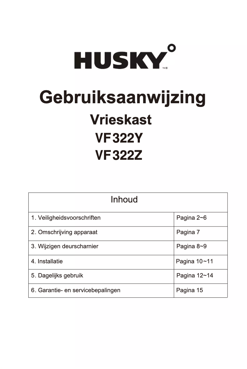 Page n°1 - Manuel utilisateur Husky TD100W