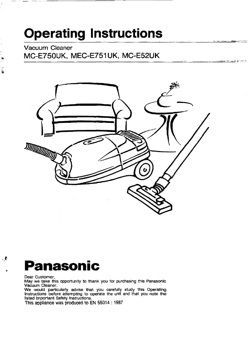 Page n°1 - Manuel utilisateur Panasonic MC-E752