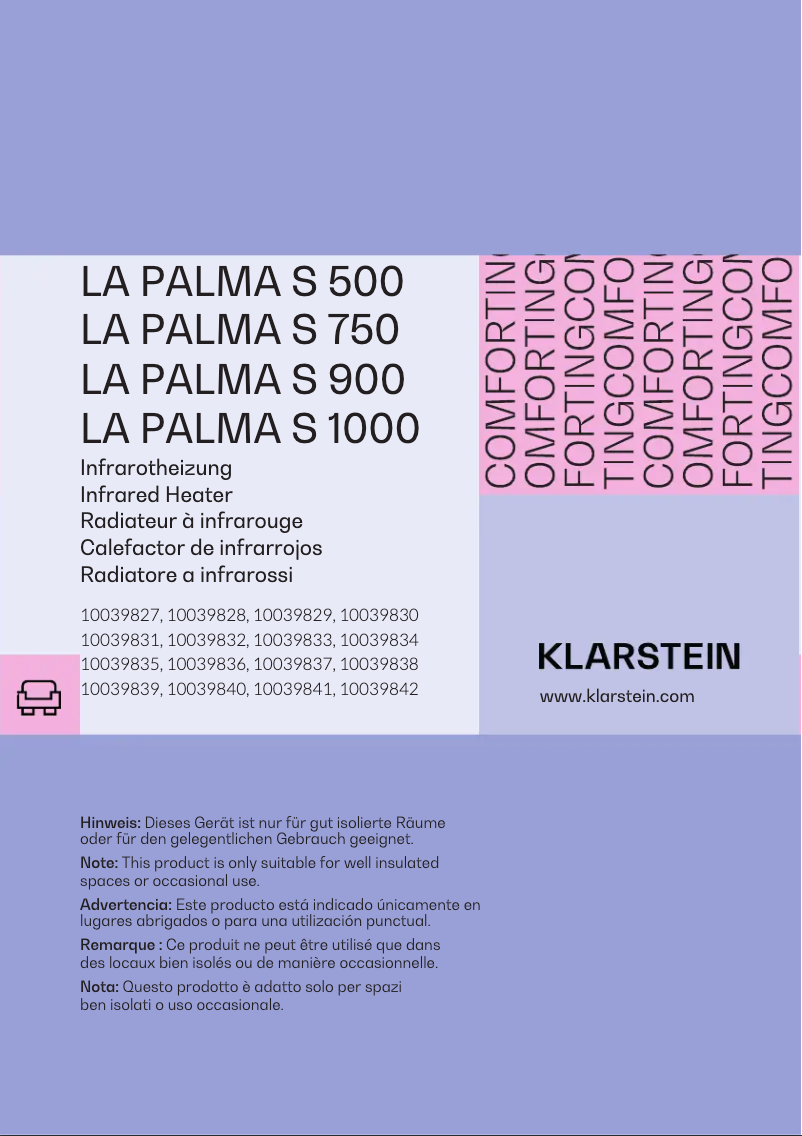 Page 1 de la notice Manuel utilisateur Klarstein La Palma S 900