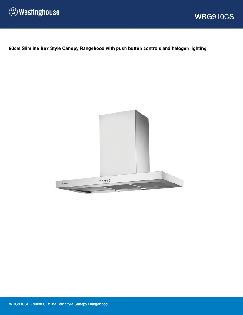 Page n°1 - Fiche technique Westinghouse WRG910CS