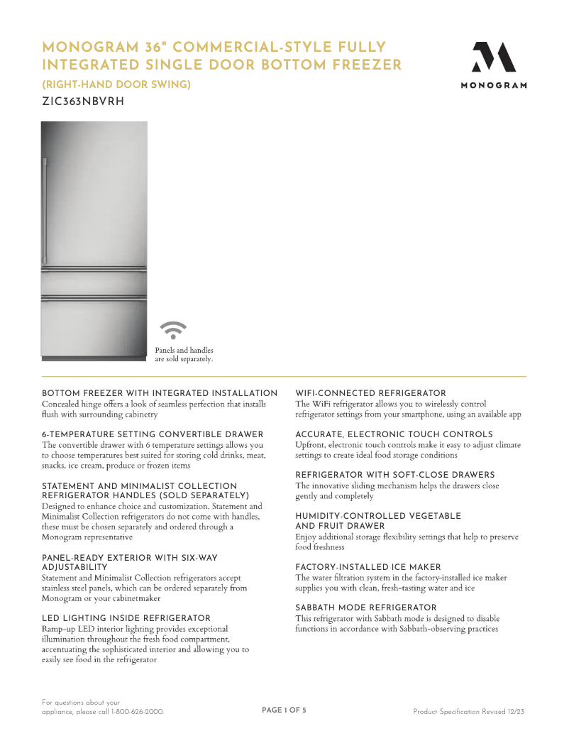 Image de la première page du manuel de l'appareil ZIC363NBVRH