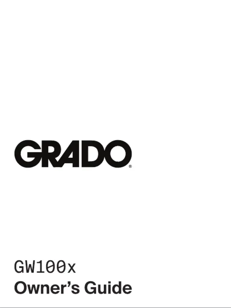 Page n°1 - Manuel utilisateur Grado GW100x