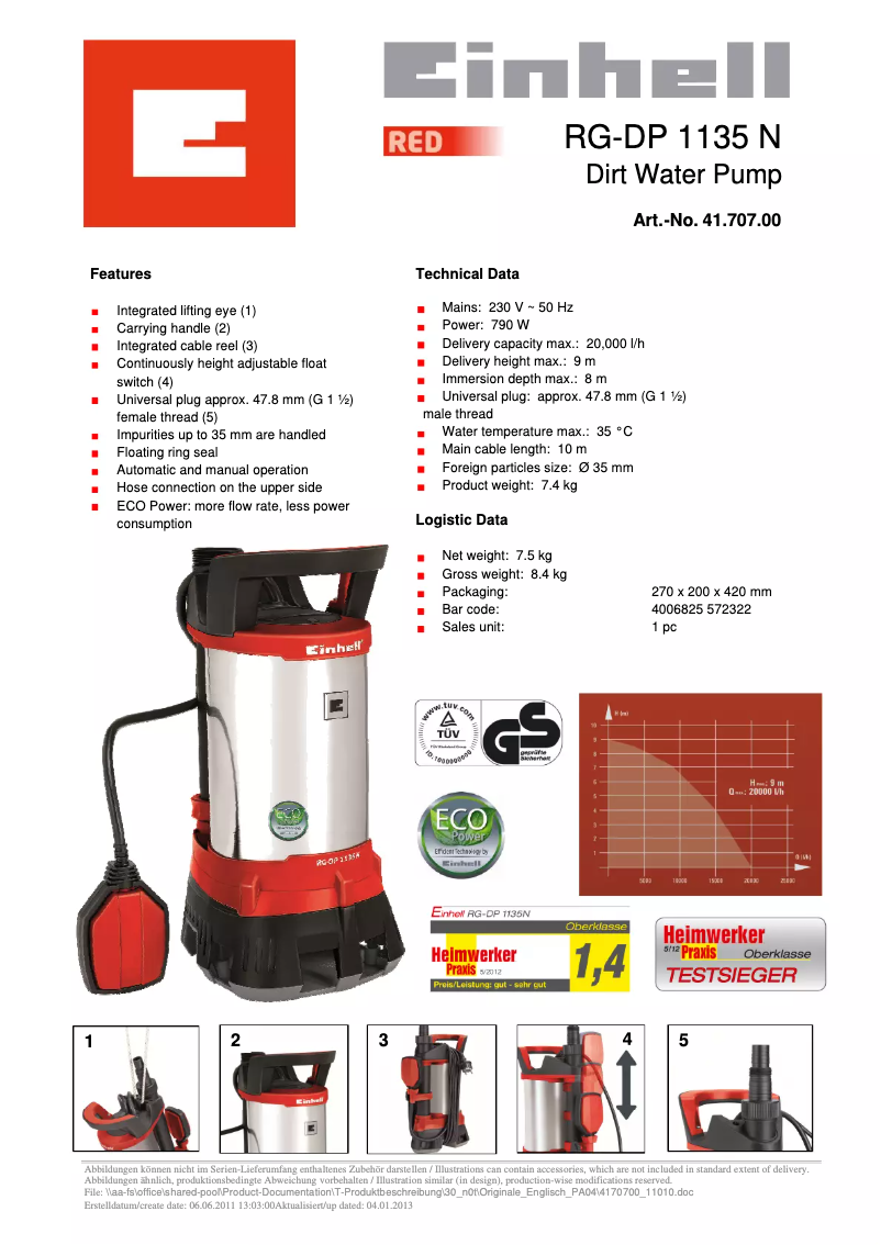 Image de la première page du manuel de l'appareil GE-DP 7935 N ECO