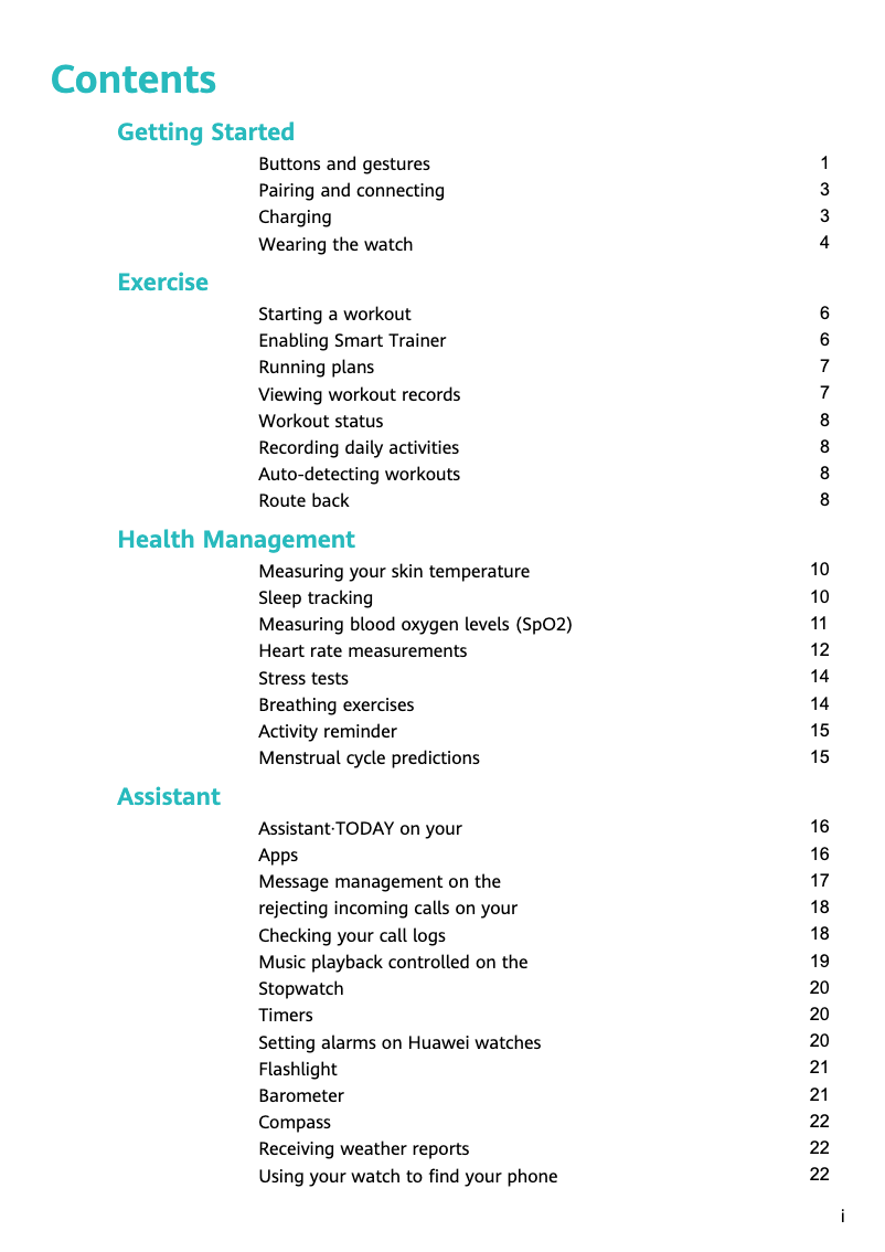 Page 1 de la notice Manuel utilisateur Huawei Watch GT 3 Active