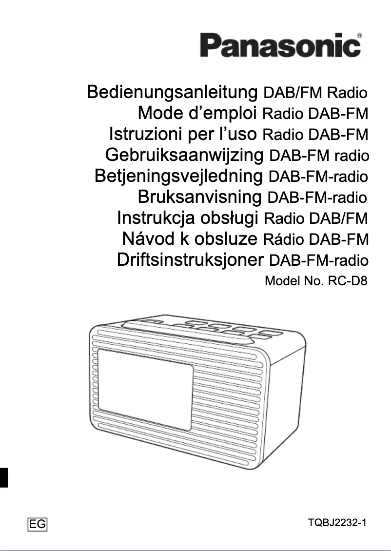 Page n°1 - Manuel utilisateur Panasonic RC-D8