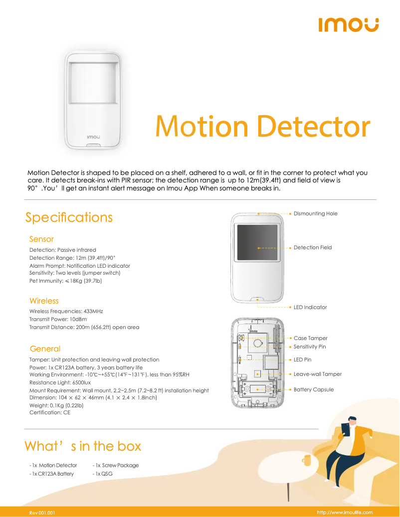 Image de la première page du manuel de l'appareil Motion Detector