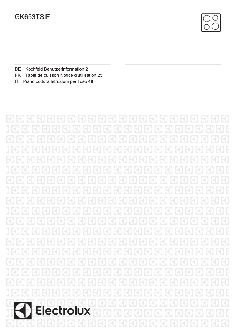 Page n°1 - Manuel utilisateur Electrolux GK653TSIF
