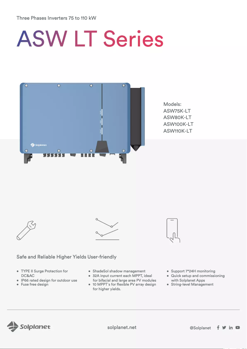 Page n°1 - Fiche technique Solplanet ASW80K-LT