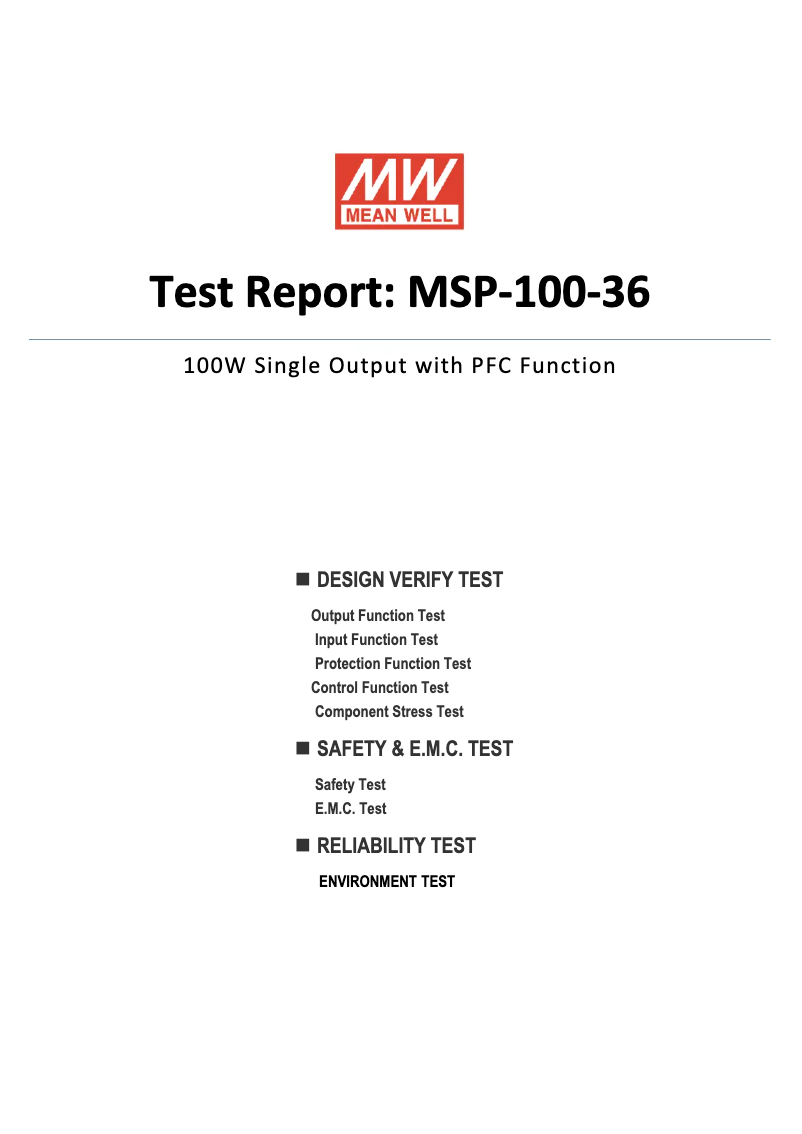 Image de la première page du manuel de l'appareil MSP-100-36