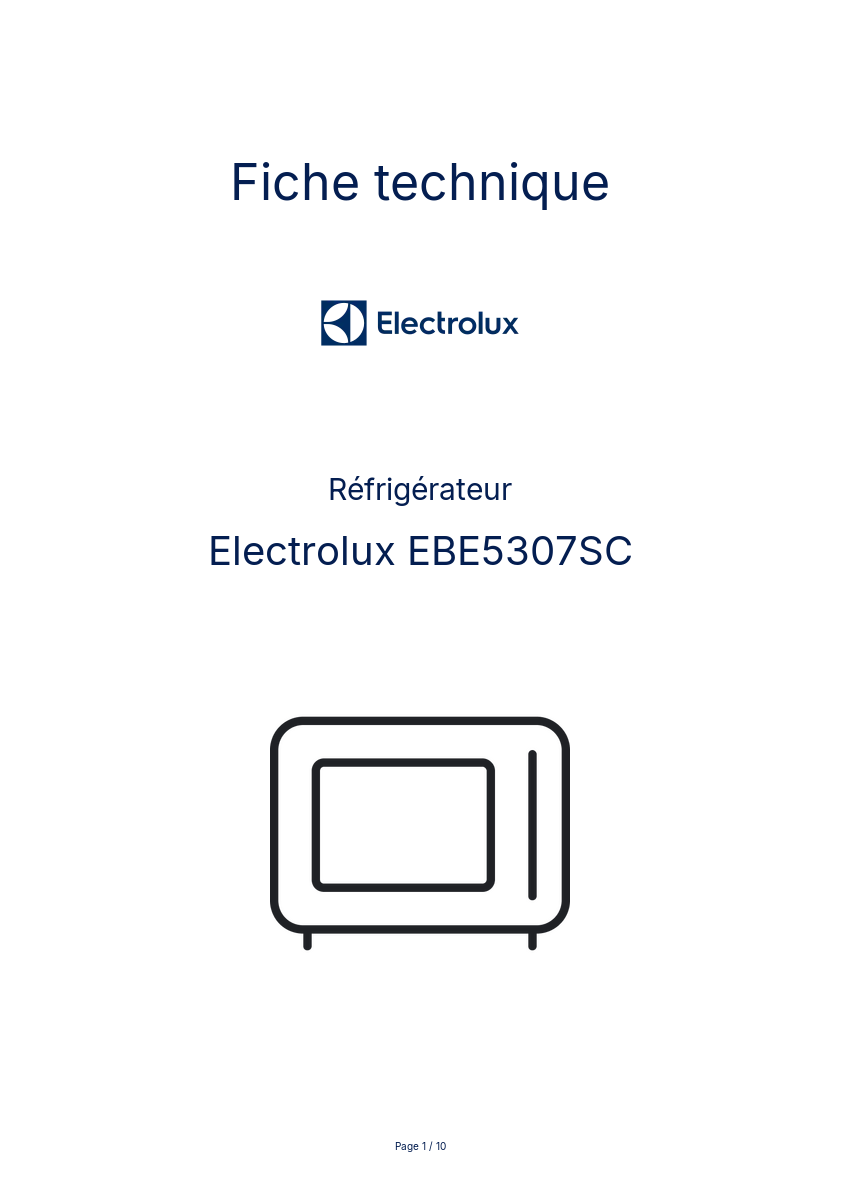 Page n°1 - Fiche technique Electrolux EBE5307SC