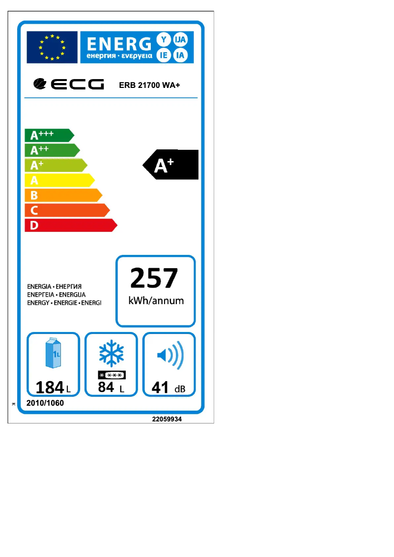Image de la première page du manuel de l'appareil ERB 21700 WA+