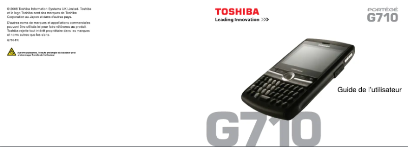Page n°1 - Manuel utilisateur Toshiba Portege G710
