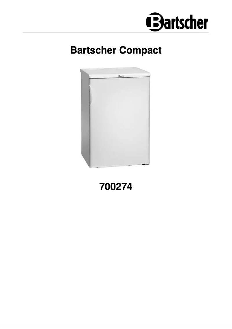 Page 1 de la notice Manuel utilisateur Bartscher Compact 700274