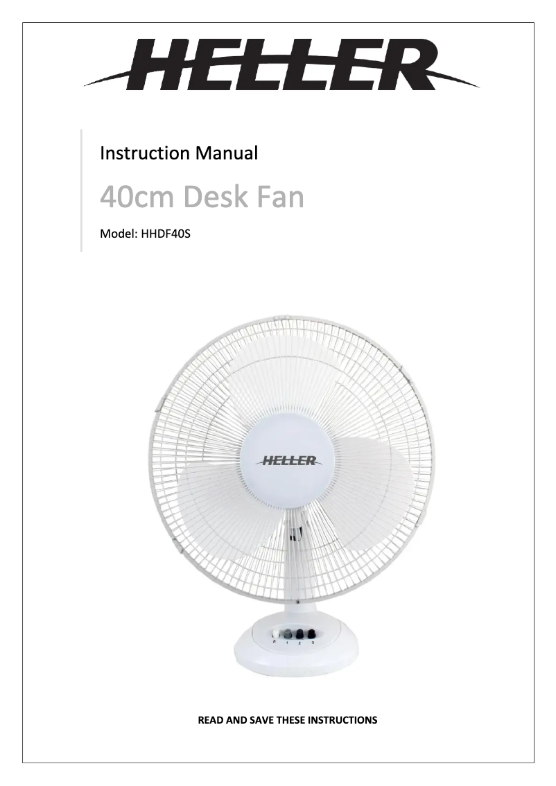 Page n°1 - Manuel utilisateur Heller HHDF40S