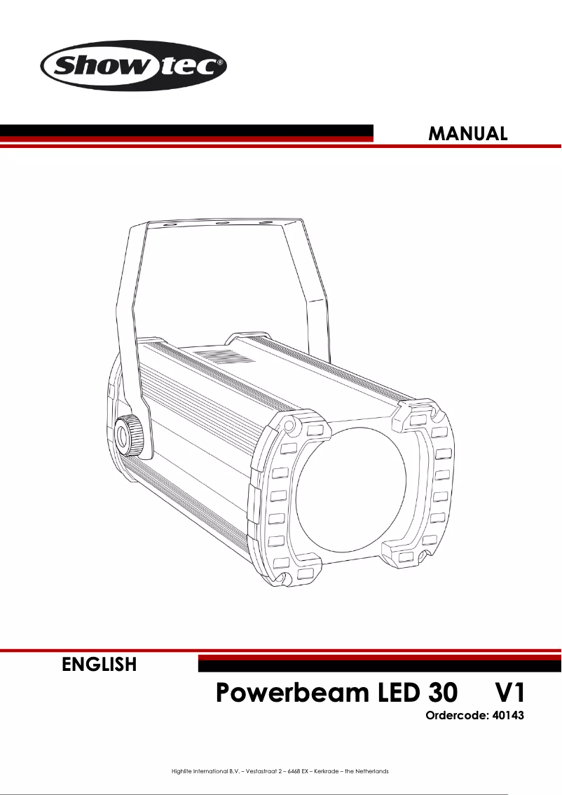 Page 1 de la notice Manuel utilisateur Showtec Powerbeam LED 30