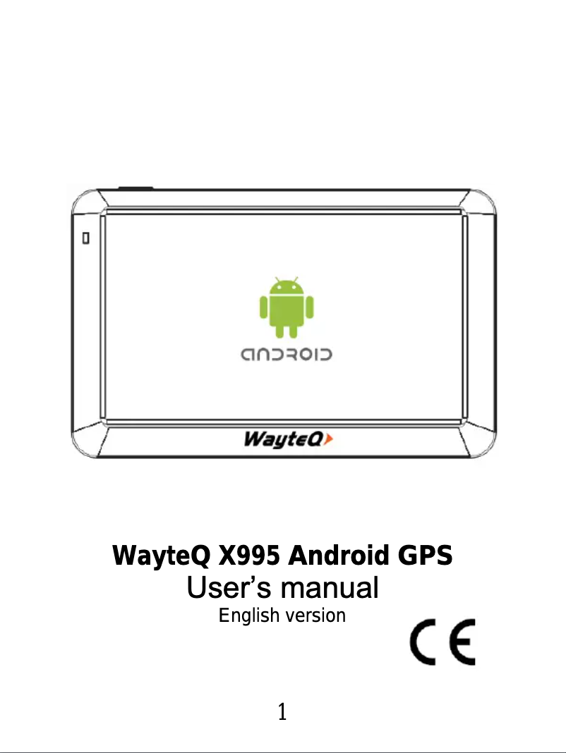 Page n°1 - Manuel utilisateur WayteQ X995