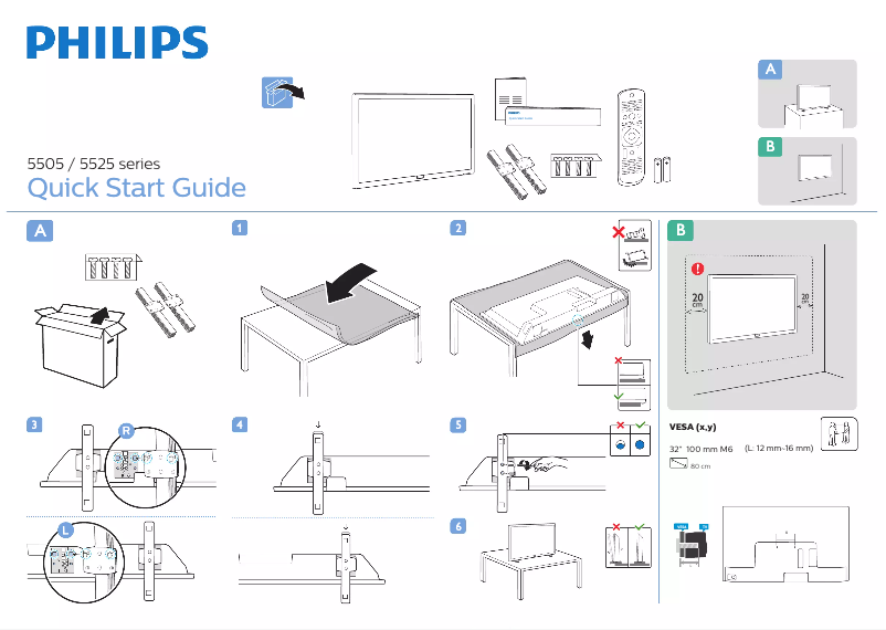 Page n°1 - Guide de démarrage rapide Philips 32PHS5505