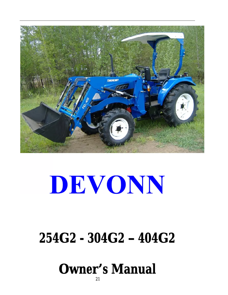 Page 1 de la notice Manuel utilisateur Devonn 304G2 (2019)