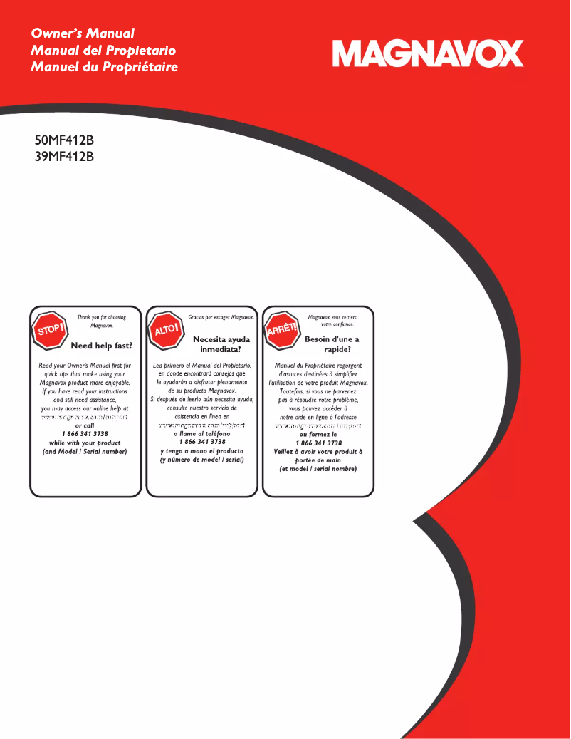Page 1 de la notice Manuel utilisateur Magnavox 50MF412B