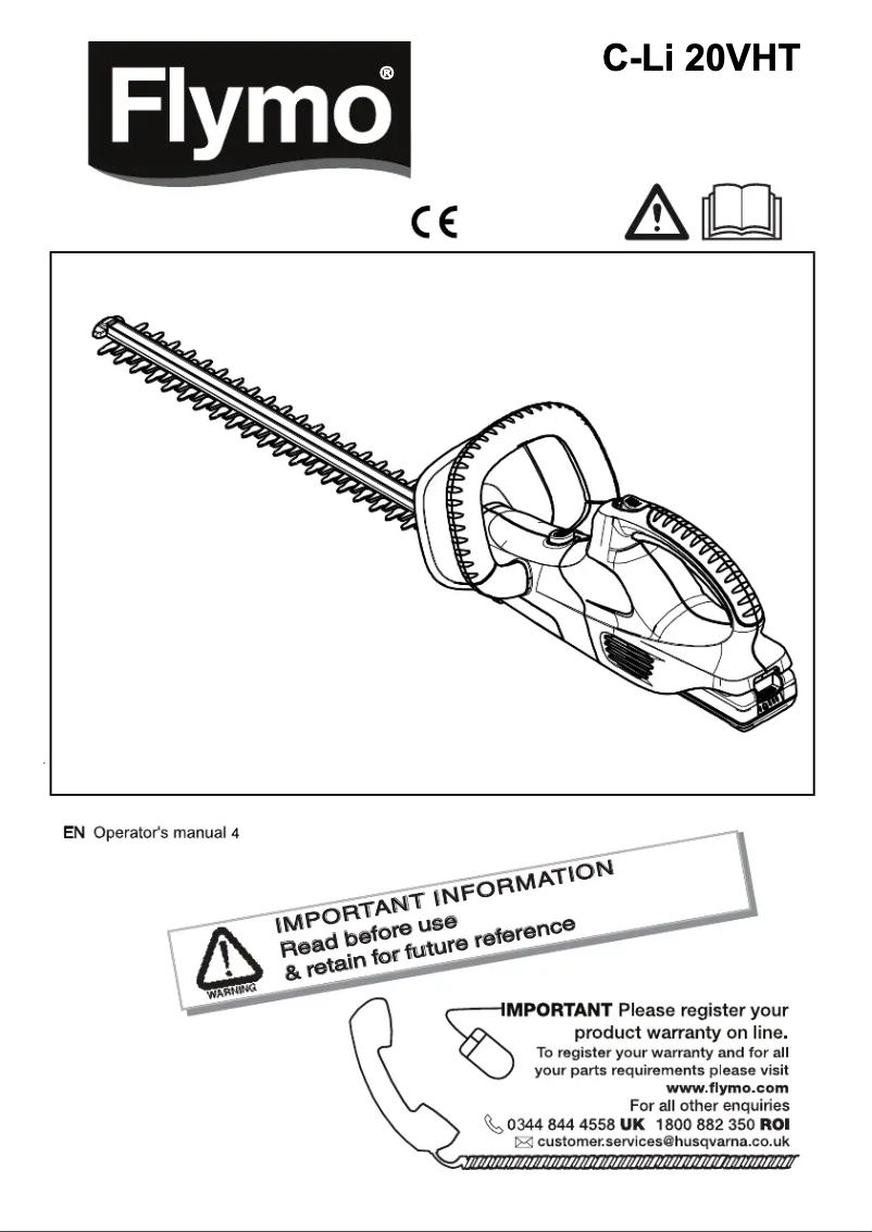 Page n°1 - Manuel utilisateur Flymo Ci-Li 20VHT