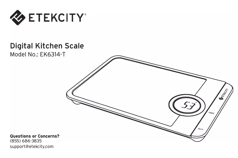 Page n°1 - Manuel utilisateur Etekcity EK6314-T