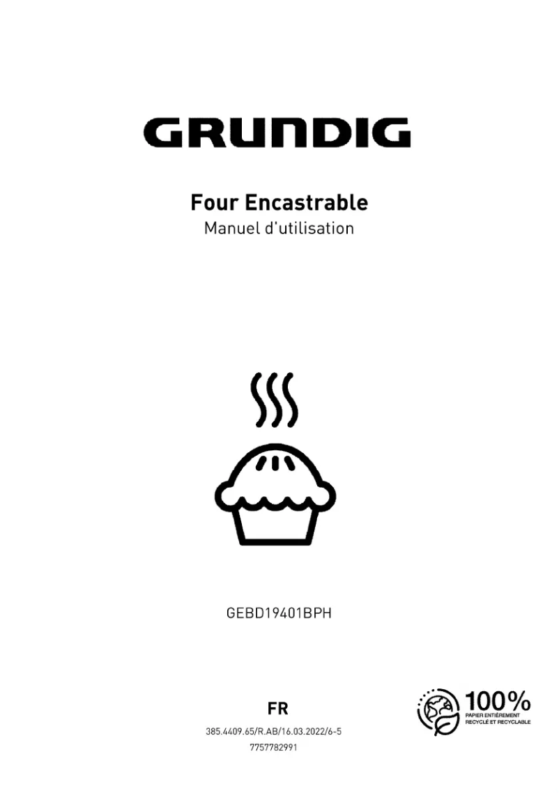 Page 1 de la notice Manuel utilisateur Grundig GEBD19401BPH