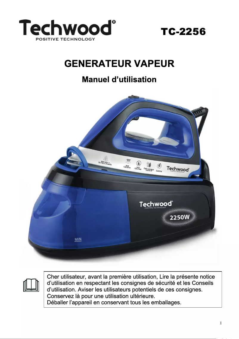 Page n°1 - Manuel utilisateur Techwood TC-2256
