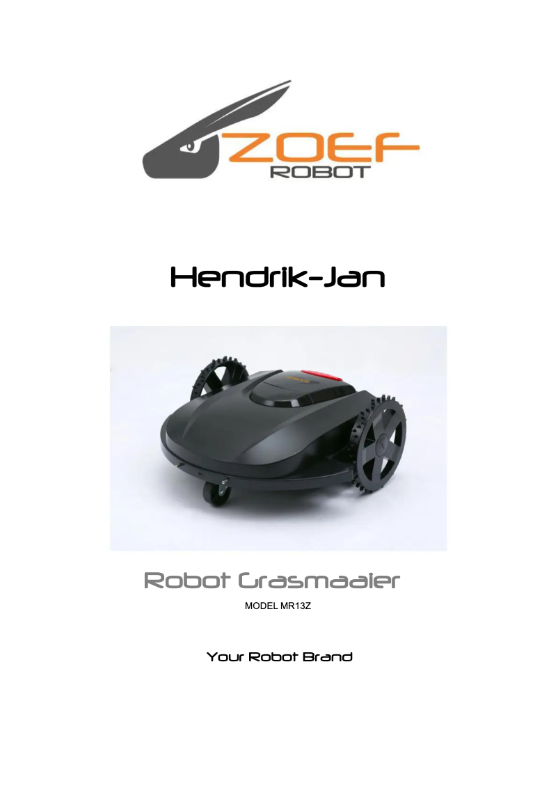 Image de la première page du manuel de l'appareil Hendrik-Jan MR13Z