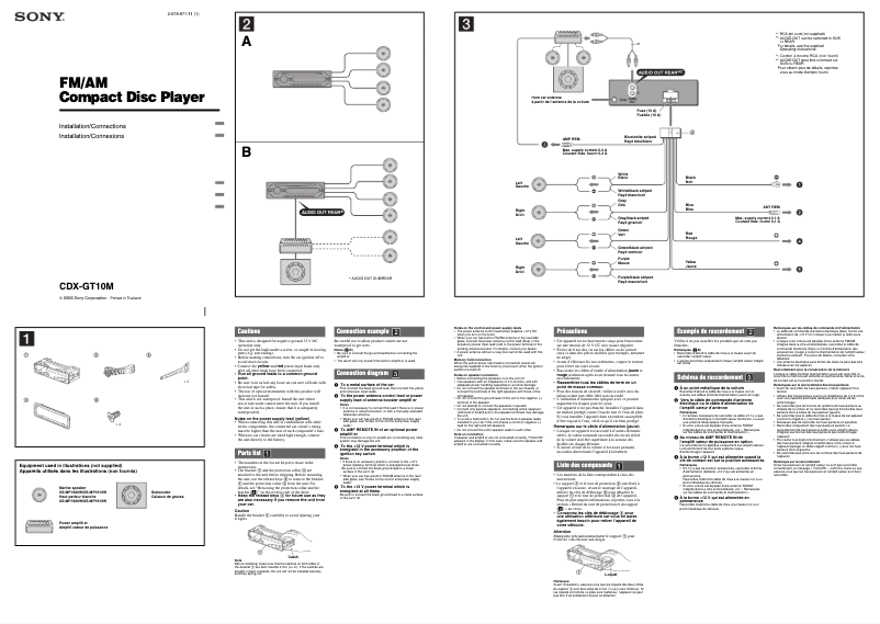 Imagen de la primera página del manual del dispositivo CDX-GT10M