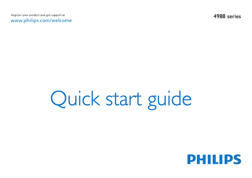 Page 1 de la notice Guide de démarrage rapide Philips 46PFL4988T