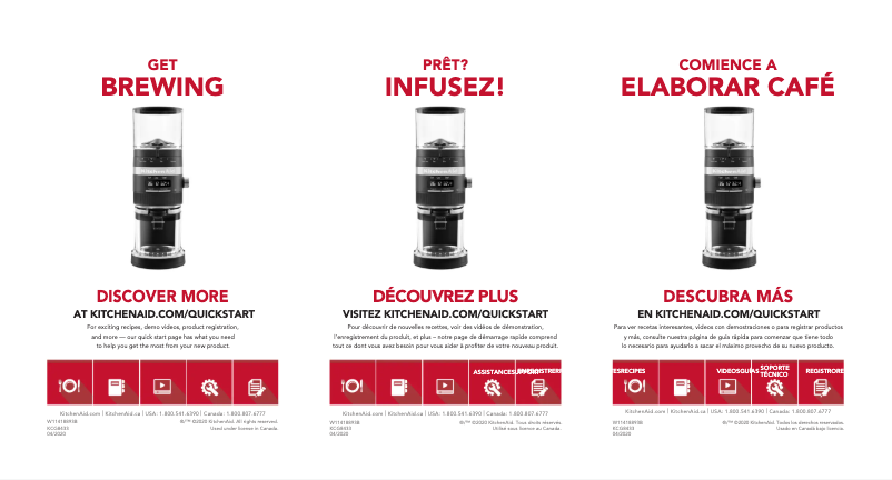 Page 1 de la notice Guide de démarrage rapide KitchenAid KCG8433