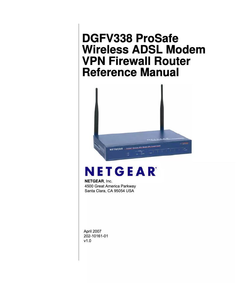 Page 1 de la notice Manuel utilisateur Netgear DGFV338