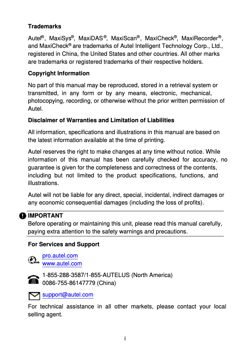 Page 1 de la notice Manuel utilisateur Autel MaxiLink ML609P