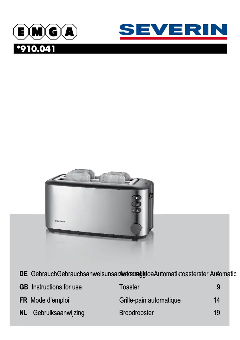 Page 1 de la notice Manuel utilisateur Severin 910041