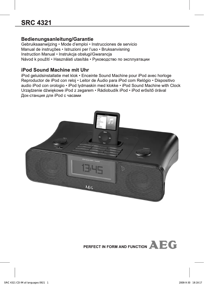 Image de la première page du manuel de l'appareil SRC 4321