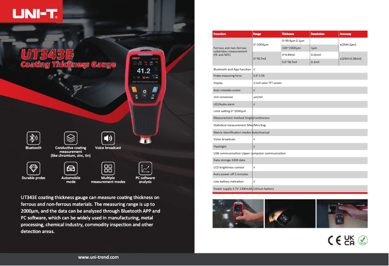 Image de la première page du manuel de l'appareil UT343E